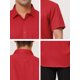 thumbnail image 5 of Lars Amadeus Camisa De Vestir Para Hombre, Ajuste Regular, Manga Corta, Botones, Camisa De Negocios Sólida rojo L Unique Bargains Camisa, 5 of 5
