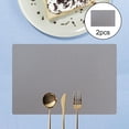 thumbnail image 4 of 2x mantel individual de material cuero moderno para comedor, posavasos resistente al calor, cojín antideslizante, para cocina, de comedor, Patio gris Yotijar Mantel individual de cocina, 4 of 5
