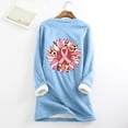 thumbnail image 4 of Jsaierl Chemises Cancer du Sein pour Femmes Hiver Doublé Polaire Chandail Grande Taille Col Rond Manches Longues Raglan Blouses Chaudes Chemises de Sensibilisation, 4 of 4