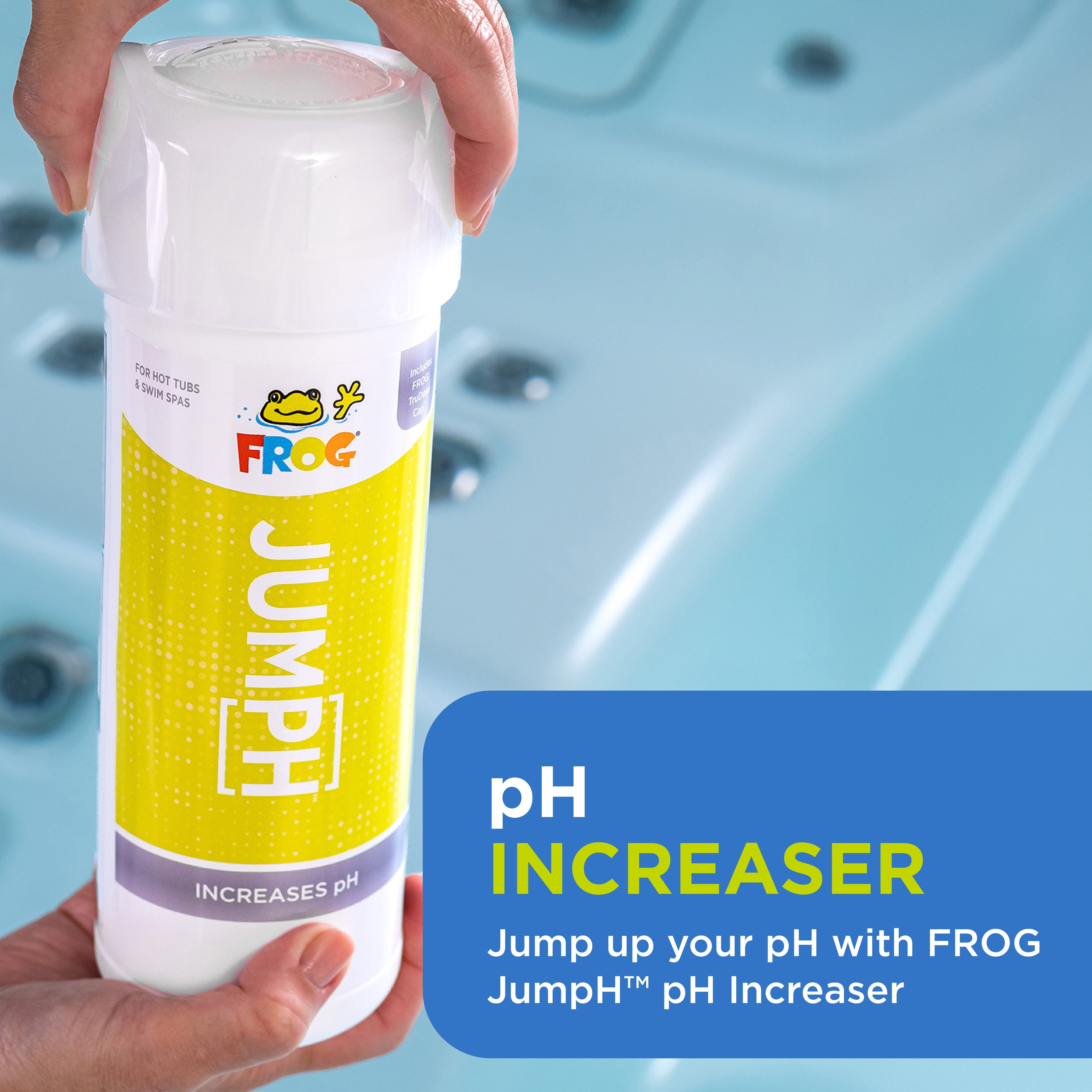 FROG JumpH pH Increaser for Hot Tubs & Swim Spas - 2 lb Bottle with TruDose Measuring Cap for Easy Maintenance & Balancing - 2 Pack