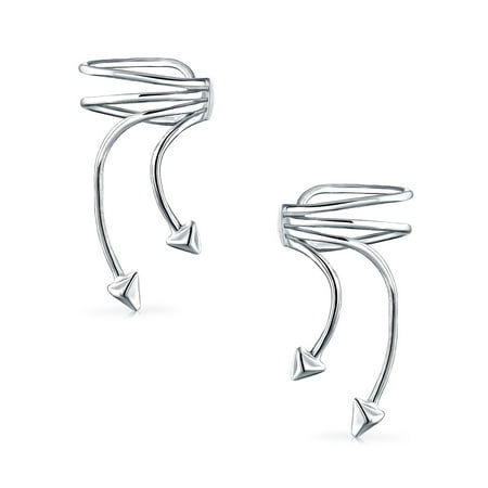 Cupids Arrows Spike Cartilage Ear Cuffs Clip Wrap Wire Earrings Helix For Women Men Non Pierced Ear 925 Sterling (Best Place To Get Helix Pierced)