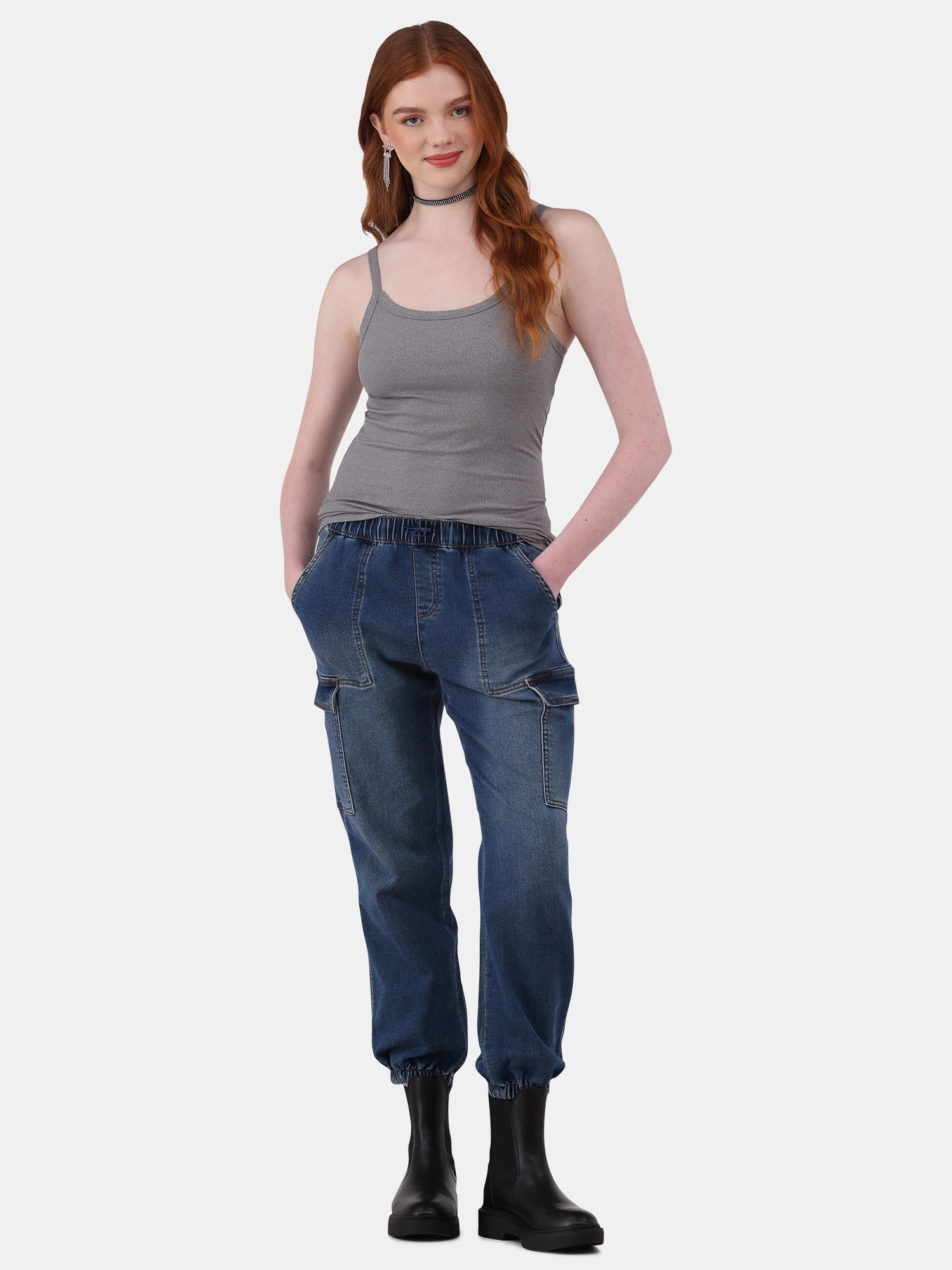 No Boundaries Ribbed Cami Top, 5-Pack, Women's XXS-XXL