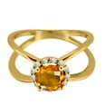 thumbnail image 5 of AoneJewelry 0.85 Carat 6MM Round Citrine and Diamond Ring In 10K Solid Rose, White & Yellow Gold, 5 of 5