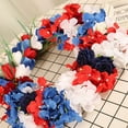 thumbnail image 3 of American Flag Floral Wreath Patriotic Tulip Silk Memorial Day 4th of July Wreaths, 16'' Holiday Wedding Garland Door Décor, 3 of 8