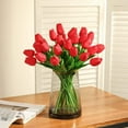thumbnail image 4 of Spencer 20Pcs Red Artificial Tulips Flowers Real Touch Fake Tulips for Wedding Bouquets Arrangement Valentine's Day Party Room Decor, 4 of 7