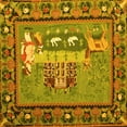 thumbnail image 1 of Ahgly Company Indoor Square Medallion Yellow French Area Rugs, 7' Square, 1 of 4