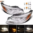 thumbnail image 1 of For 2012 2013 2014 for Ford Focus Headlights HeadLamps Assembly Halogen Pair Chrome, 1 of 4