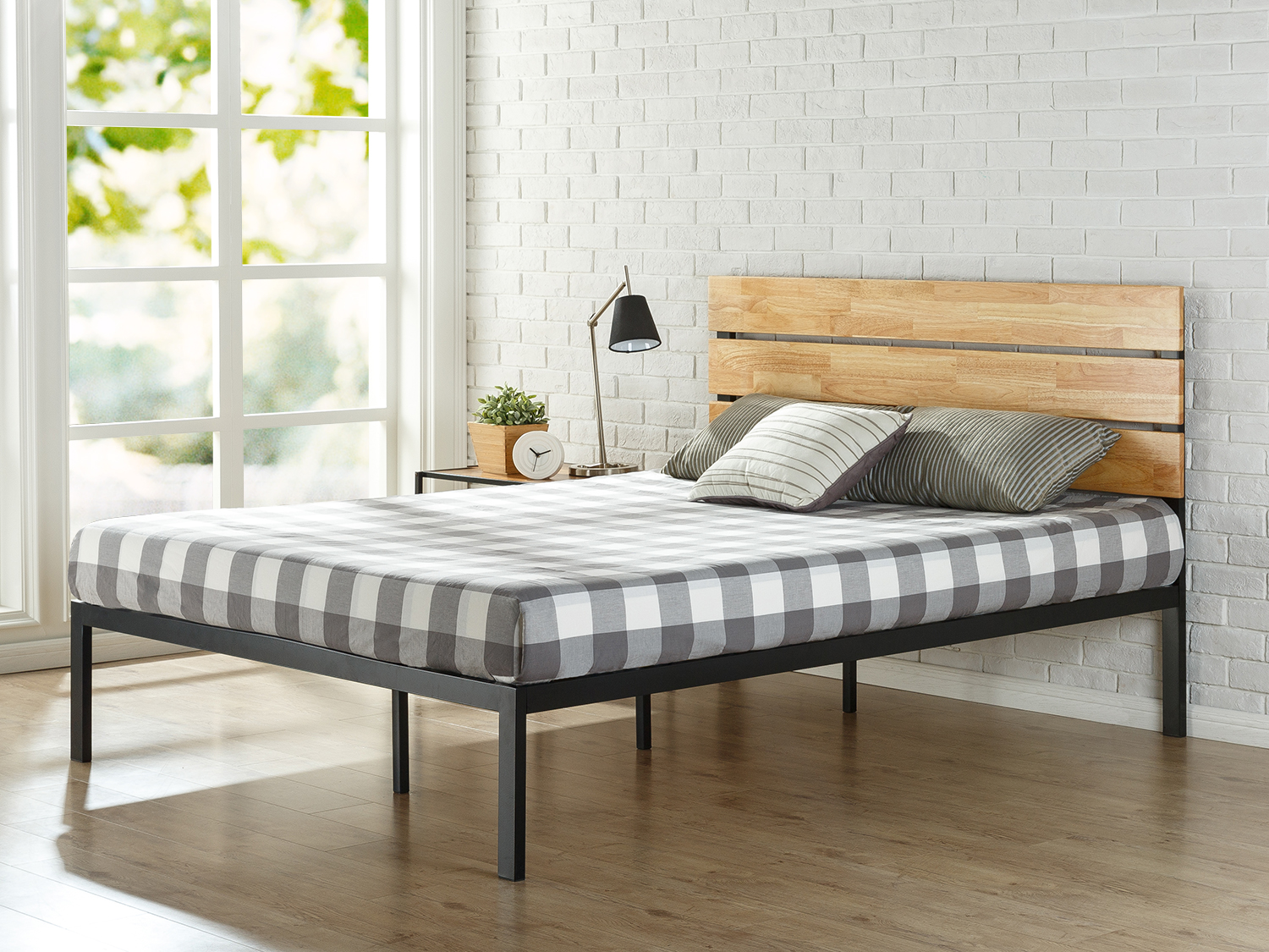 Zinus Paul Metal Wood Platform Bed, Wooden Platform Bed Frame Full