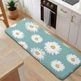 thumbnail image 5 of Teal Daisy Flower Yellow Centers Pattern Kitchen Rug Mat,Kitchen Runner Rugs Non Skid Washable,Decorative Kitchen Floor Mats for Kitchen,Sink,Laundry,17"x47.2", 5 of 7