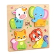 thumbnail image 1 of Rompecabezas para bebés, formas de colores brillantes y vibrantes, juego de desarrollo para educación preescolar Animal, 1 of 9