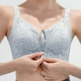 thumbnail image 2 of Women's Front Zipper No Underwire Bra, Push up Full Cup Support Lingerie, Lightweight Breathable Lace Bralette, 2 of 5