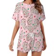 thumbnail image 1 of NICKSUN Pyjama d'Été 2 Pcs pour Femmes, Ensemble de Vêtements de Nuit Doux et Confortables avec Short de Détente, Sapins de Noël Roses, 4TG, 1 of 8