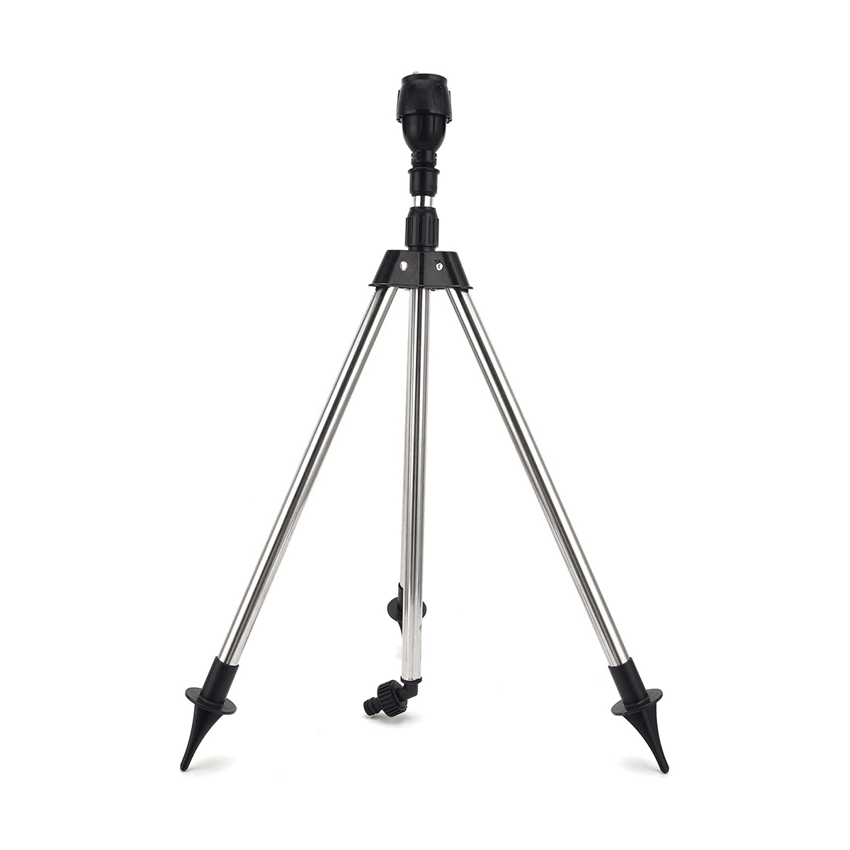 Telescopic Automatic Rotating Sprinkler Tripod Irrigation Artifact with One Sprinkler and Two Nozzles