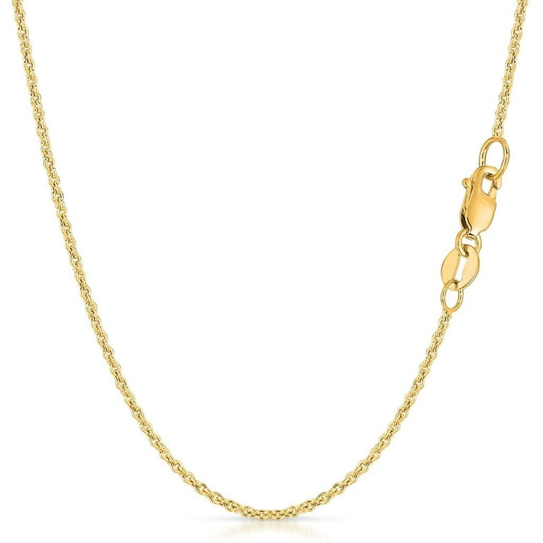 14K Yellow Gold 1.5mm Forsantina Cable Pendant Chain, FREE