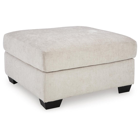 Signature Design by Ashley Aviemore Oversized Stone Gray Accent Ottoman - Large Square Ottoman with Firm Cushioning