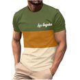 thumbnail image 1 of Mens Casual Pantalones Cortos Cuello Redondo Patchwork Impresión Suéter Blusa de Fitness, Camisetas para Hombre, 1 of 4