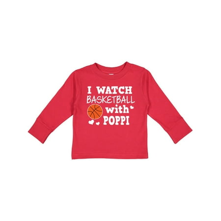 

Inktastic I Watch Basketball with Poppi Gift Toddler Boy Girl Long Sleeve T-Shirt