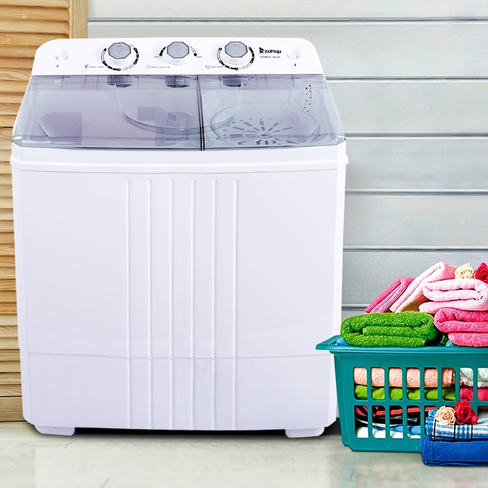 Houssem 2 in 1 Mini Washing Machine,110V 350W Mini Washer Portable Washing Machine with Control Timer Rotating Basket Automatic Flushing Cycle Function for RVs,Camping,Traveling,Apartments,Dorms 
