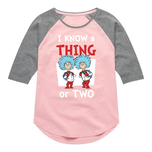 Dr. Seuss - I Know A Thing Or Two - Toddler And Youth Girls Raglan Graphic T-Shirt