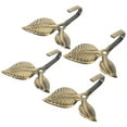 thumbnail image 4 of Retro Iron Hook 4Pcs Vintage Leaf Design Wall Hooks for Coats, Bags, Towels - Rustic Home Decor Golden Finish, 4 of 7