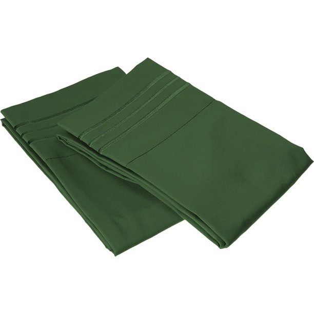 Elegante Comodidad Resistente A Las Arrugas Y A La Decoloración 1500 Microfibra De Calidad Hotelera Premium Fundas De Almohada Lujosas Ultra Suaves De 2 Piezas Tamaño Estándar Verde Cazador