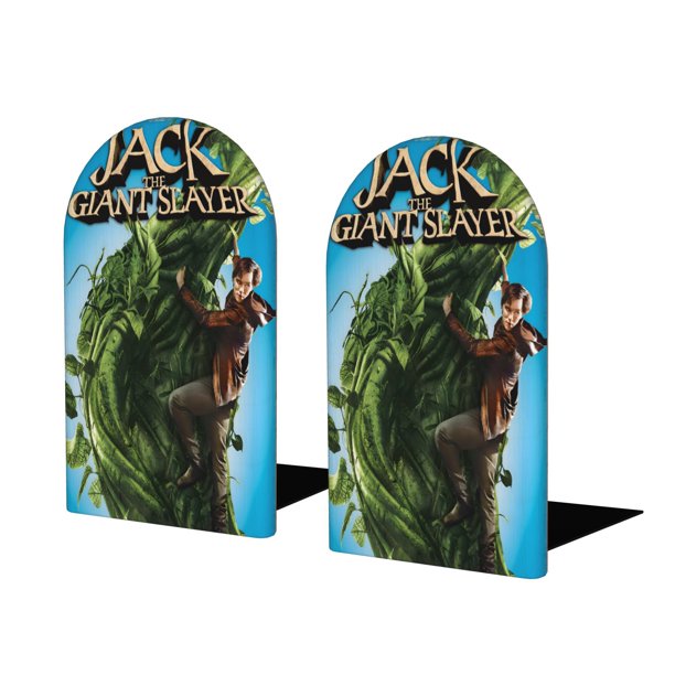 Jack el Cazagigantes Sujetalibros decorativos temáticos, tope para estantería con base antideslizante, uso dual para hogar y oficina - 2 piezas