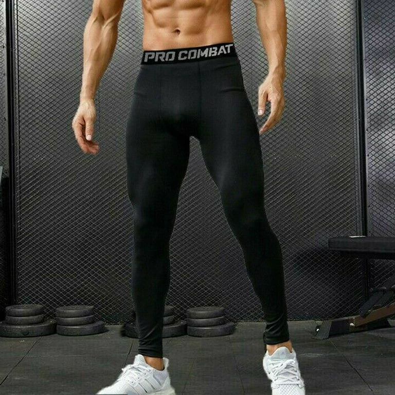 Ilfioreemio Men's Compression Pants Running Tights Workout Leggings  Athletic Cool Dry Yoga Gym Clothes 