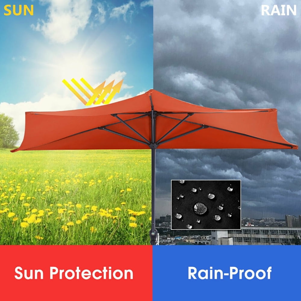Aimee Lii 9Ft Patio Bistro Half Round Umbrella, Table Umbrella Outdoor Patio, Orange Aimee Lii 9Ft Patio Bistro Half Round Umbrella, Table Umbrella Outdoor Patio, Orange