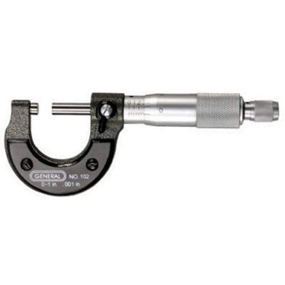 Micrómetro General Tools 102, 0-1 pulgadas, grado 0.001 pulgadas