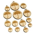thumbnail image 1 of Umbrella Keep Dry Icon Wood Mini Charms Shapes DIY Craft Jewelry - With Hole - 18mm (17pcs), 1 of 7