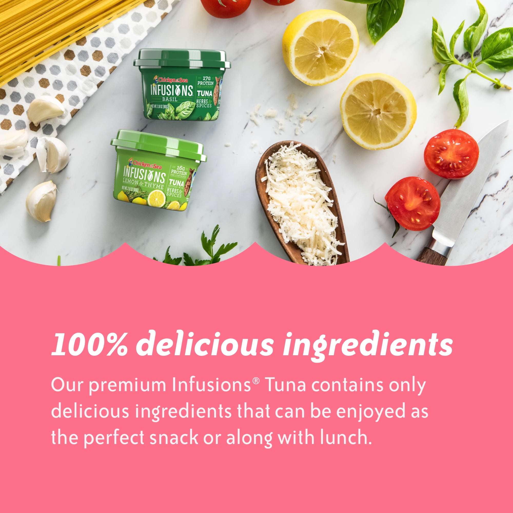 (3 pack) Chicken of the Sea Infusions Basil Tuna 2.8 oz Cup