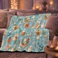 thumbnail image 6 of Whimsical Winter Woodland Animals, Festive Holiday Scene, Warm Flannel Blanket for Cabin and Lodge with Detailed Artwork, Art Lovers Housewarming Gift, Festive Home Decor, 6 of 9
