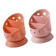 thumbnail image 4 of Juego de portalápices Yuyangstore soporte para brochas de maquillaje 3 ranuras Color naranja, 4 of 4