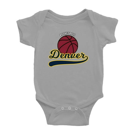 

Cute Denver Baby Outfits Basketball Fan Sports Baby Clothes (Gray 0-3 Monthes)