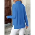 thumbnail image 6 of Zeagoo Women' Turtleneck Sweater Long Sleeve Spilt Hem Casual Knit Pullover Chunky Fall Winter Jumper Top, 6 of 6