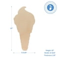 thumbnail image 3 of Unfinished Wooden Ice Cream Cone Cutout, 12", Pack of 3 Wooden Shapes for Crafts and Summer & Beach Decor and Crafting, by Woodpeckers, 3 of 8