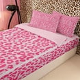 thumbnail image 3 of Meiyoeat Pastel Leopard Print Zipper Twin Comforter Sets with Fitted Sheet and 2 Pillowcases, Pink Cheetah Print Zipper Bedding Set, Light Pink,4-Piece,Pink Reversible, 3 of 6