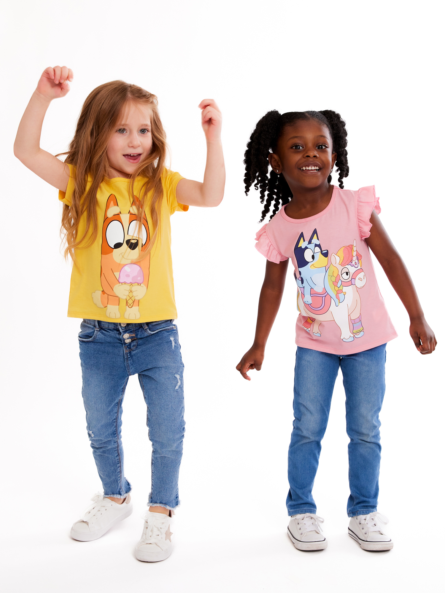 Bluey Toddler Girl Graphic Print Fashion T-Shirts, 4-Pack, Sizes 2T-5T - image 5 of 14