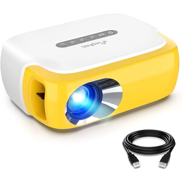 Mini Projector, ELEPHAS Portable LED Full Color Video Projector for Cartoon, TV Movie, Kids Gift, Party Game, Pico Movie Projector for Home Theater with HDMI USB TV AV Interfaces and Remote Control