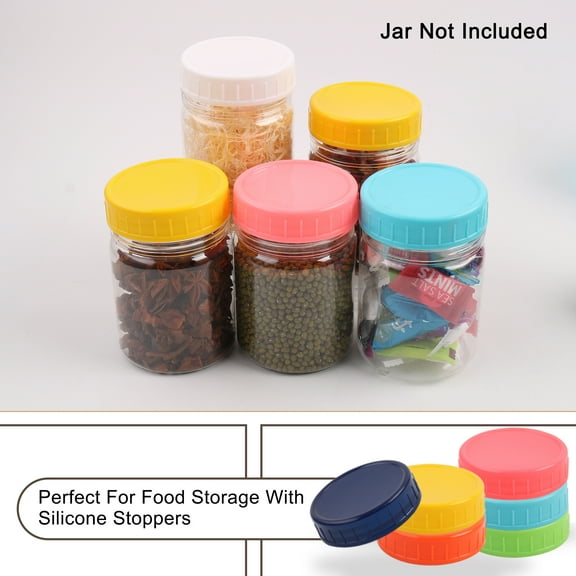 Uxcell Plastic Jar Lids Wide Mouth Canning Jars Top Food Storage 12packs