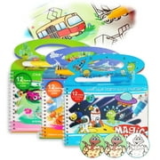 HsdsBebe 3 Packs Water Painting Coloring Books Reusable Painting Art Craft Toys with Pen for Kids