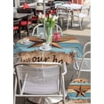 thumbnail image 6 of Outdoor Tablecloth with Umbrella Hole Zipper Western Texas Star Retro Round Tablecloth 60" Waterproof Table Cloth Country Farmhouse Light Blue Brown Wooden Patio Table Cover Tablecloths for Picnic, 6 of 8