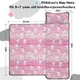 thumbnail image 5 of Kawaii Cat and Tea Pink Pattern Teens Toddler Nap Mat with Pillow, Sleeping Mat Bag for Preschool Daycare 59"x22", 5 of 6