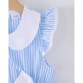 thumbnail image 6 of 3T Baby Girls Dress 4T Girls Sleeveless Dress Doll-collar Toddler Girls Summer Stripe Dress with Cute Bag Blue, 6 of 10