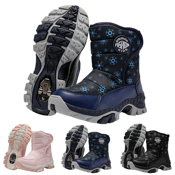 Dakaela Toddler Snow Boots Boys Girls Waterproof Insulated Winter Ankle Booties Furry Warm Non Slip Outdoor Boots Black Size 13