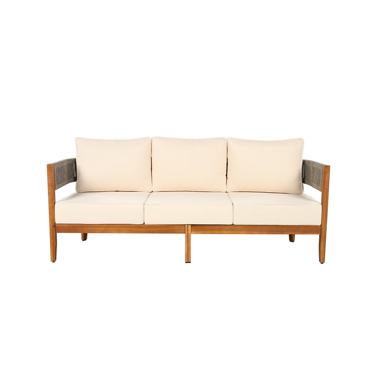 Christopher Knight Home Outdoor Acacia Wood 3-Seater Sofa with