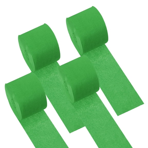 Uxcell 1.8 Inch Crepe Paper Streamer, 4 Roll 328ft Soft Paper Streamer Crepe Paper Sheet, Green