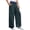 Navy blue, variant on High Waist Women Casual Wide Leg Pants Straight Drawstring Sport Trousers