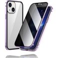 thumbnail image 1 of KOMI Phone Privacy Case with Privacy Screen Protector, 360 Degree Front and Back Magnetic Privacy Tempered Glass Cover for iPhone 16/15/14/13 Pro Max (Purple, 13pro), 1 of 5