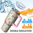 thumbnail image 5 of OBREWU Pioneer Flower Tumbler with Handle and Lid,Pioneer Flower 40oz Double Wall Vacuum Insulated Tumbler,Cups Gift for Women and Men, 5 of 7